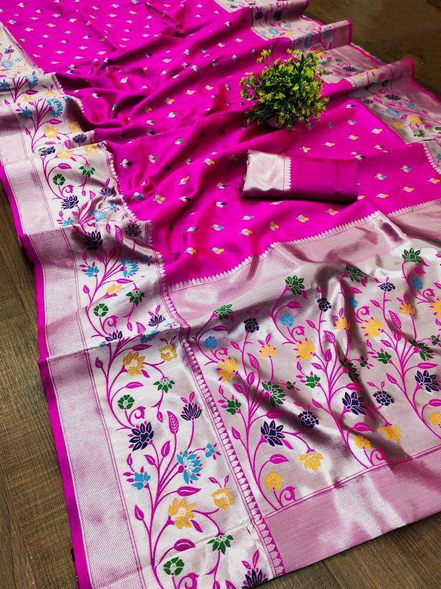 YNF PAITHANI SILK RIN179 774 SILK SAREES WHOLESALE BANARASI SILK PATHANI ZARI BORDER SILK SAREES MANUFACTURER- Kapda Export