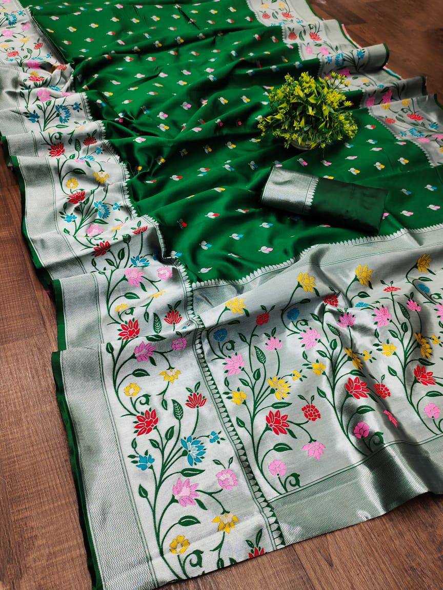 YNF PAITHANI SILK RIN179 774 SILK SAREES WHOLESALE BANARASI SILK PATHANI ZARI BORDER SILK SAREES MANUFACTURER- Kapda Export