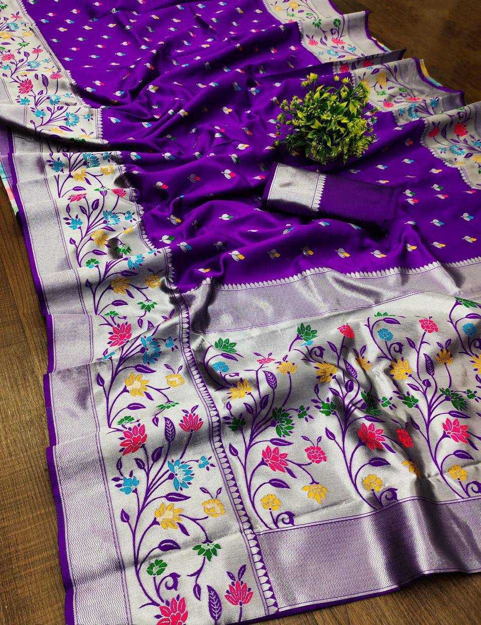 YNF PAITHANI SILK RIN179 774 SILK SAREES WHOLESALE BANARASI SILK PATHANI ZARI BORDER SILK SAREES MANUFACTURER- Kapda Export