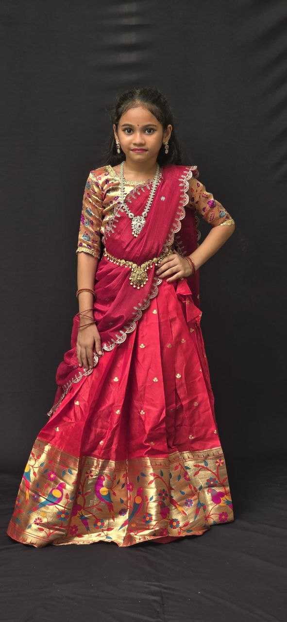 YNF PURE SILK RIN161 RPVR19 KIDS WEAE WHOLESALE KIDS LEHENGAS KIDS ETHNIC WEAR KIDS FESTIVE WEAR GIRLS ETHNIC WEAR MANUFACTURER- Kapda Export