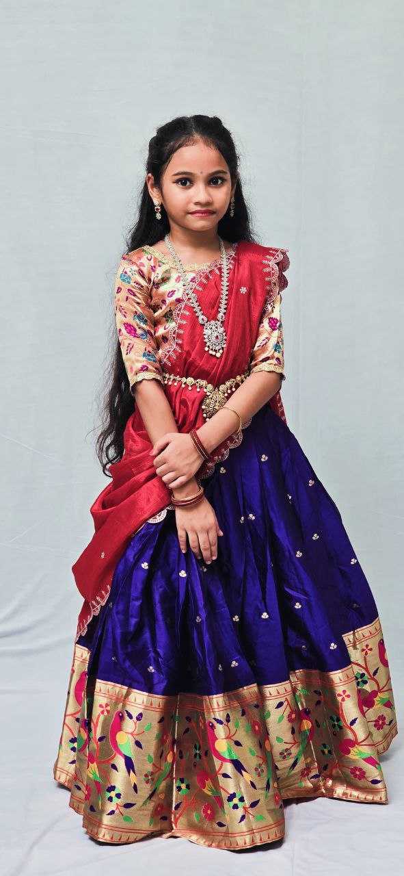 YNF PURE SILK RIN161 RPVR19 KIDS WEAE WHOLESALE KIDS LEHENGAS KIDS ETHNIC WEAR KIDS FESTIVE WEAR GIRLS ETHNIC WEAR MANUFACTURER- Kapda Export