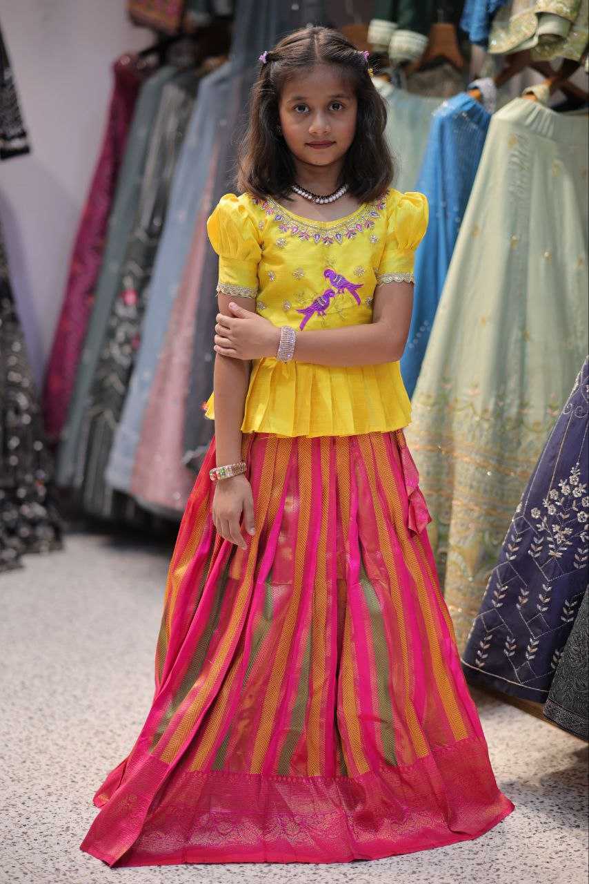 YNF PURE SILK RIN161 RPVR22 KIDS WEAR WHOLESALE KIDS LEHENGA KIDS TRADITIONAL OUTFITS KIDS LEHENGA CHOLI KIDS FESTIVE WEAR KIDS WEDDING OUTFITS MANUFACTURER- Kapda Export