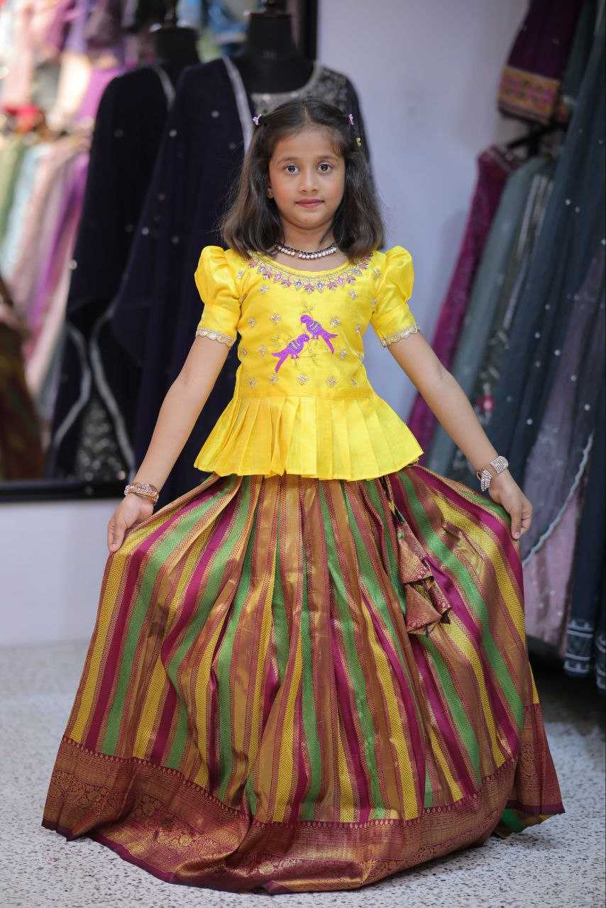 YNF PURE SILK RIN161 RPVR22 KIDS WEAR WHOLESALE KIDS LEHENGA KIDS TRADITIONAL OUTFITS KIDS LEHENGA CHOLI KIDS FESTIVE WEAR KIDS WEDDING OUTFITS MANUFACTURER- Kapda Export