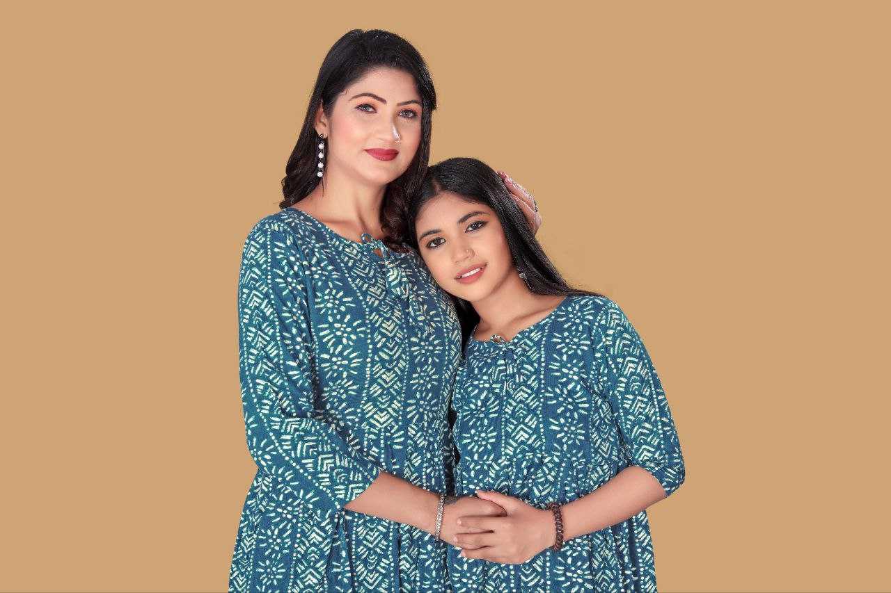 YNF RAYON RIN191 CHAND SITARE WHOLESALE MOTHER & DAUGHTER COMBO MANUFACTURER- Kapda Export