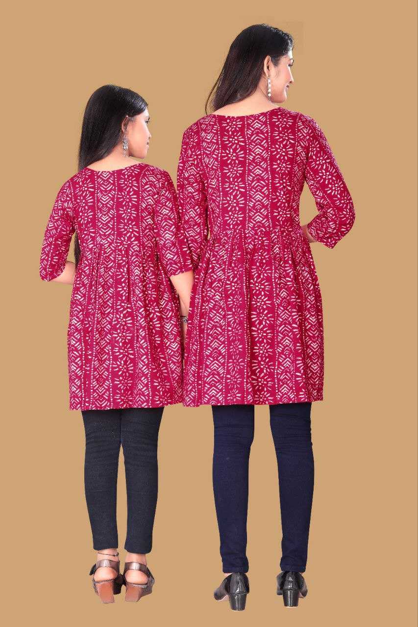 YNF RAYON RIN191 CHAND SITARE WHOLESALE MOTHER & DAUGHTER COMBO MANUFACTURER- Kapda Export