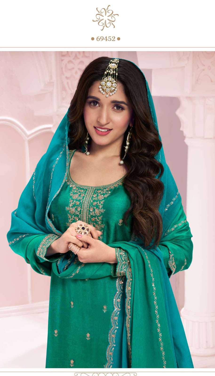 YNF SILK KESH235 SUHAAG SUITS & DRESSES WHOLESALE PALAZZO EMBROIDERY WEDDING SUITS MANUFACTURE- Kapda Export