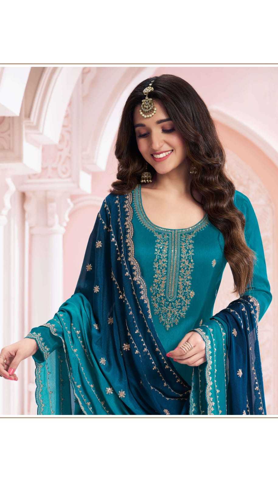 YNF SILK KESH235 SUHAAG SUITS & DRESSES WHOLESALE PALAZZO EMBROIDERY WEDDING SUITS MANUFACTURE- Kapda Export