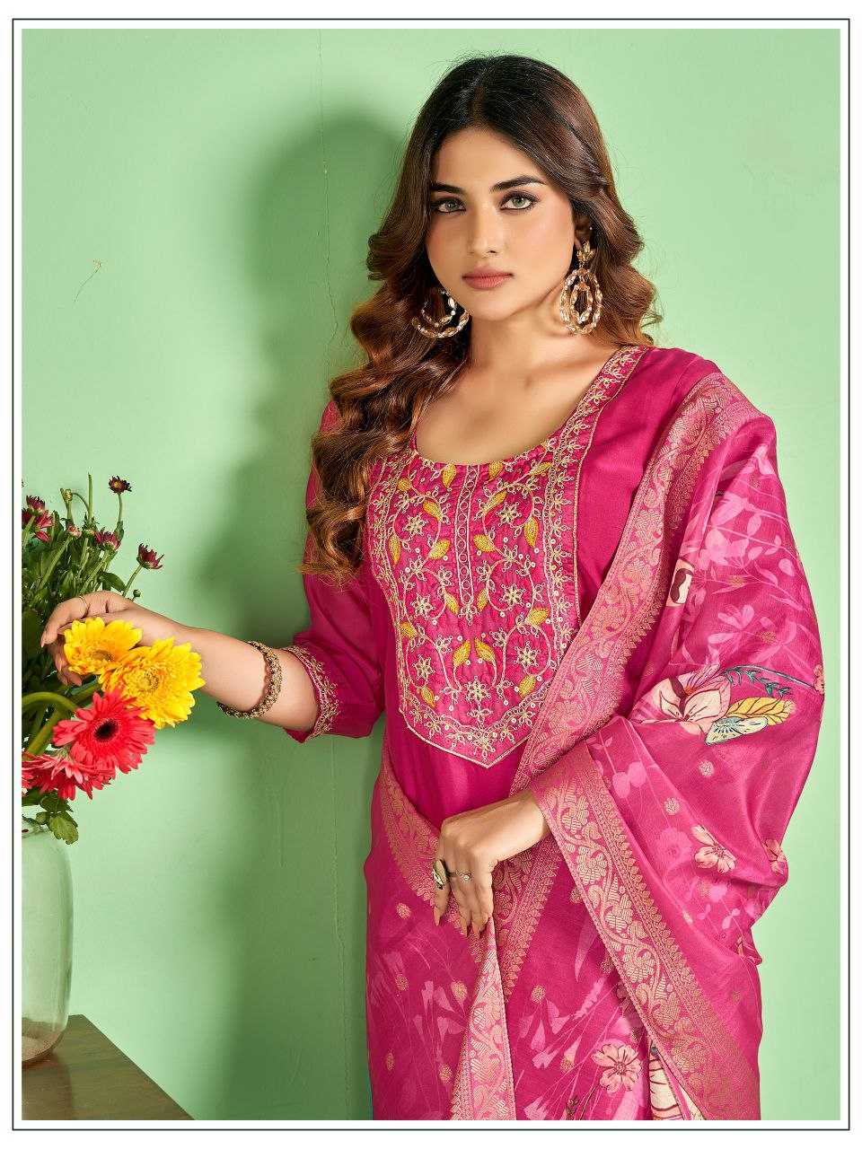 YNF SILK KESH246 JASMIN SUITS & DRESSES WHOLESALE EMBROIDEREY WEDDING SILK LONG KURTI SUITS MANUFACTURE- Kapda Export