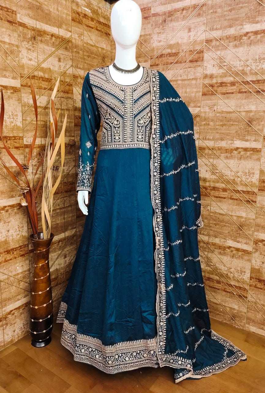 YNF SILK RIN129 9517  GOWNS WHOLESALE WEDIDING PRINTED LONG SILK GOWNS MANUFACTURER- Kapda Export