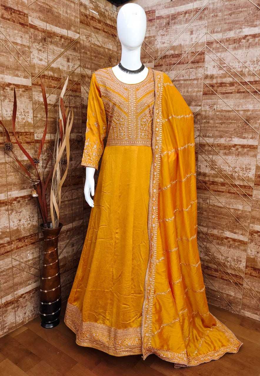 YNF SILK RIN129 9517  GOWNS WHOLESALE WEDIDING PRINTED LONG SILK GOWNS MANUFACTURER- Kapda Export