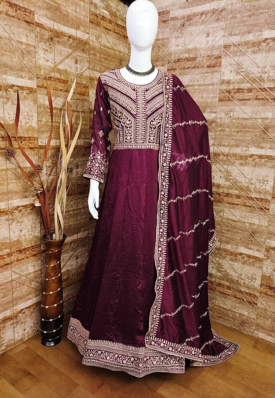 YNF SILK RIN129 9517  GOWNS WHOLESALE WEDIDING PRINTED LONG SILK GOWNS MANUFACTURER- Kapda Export