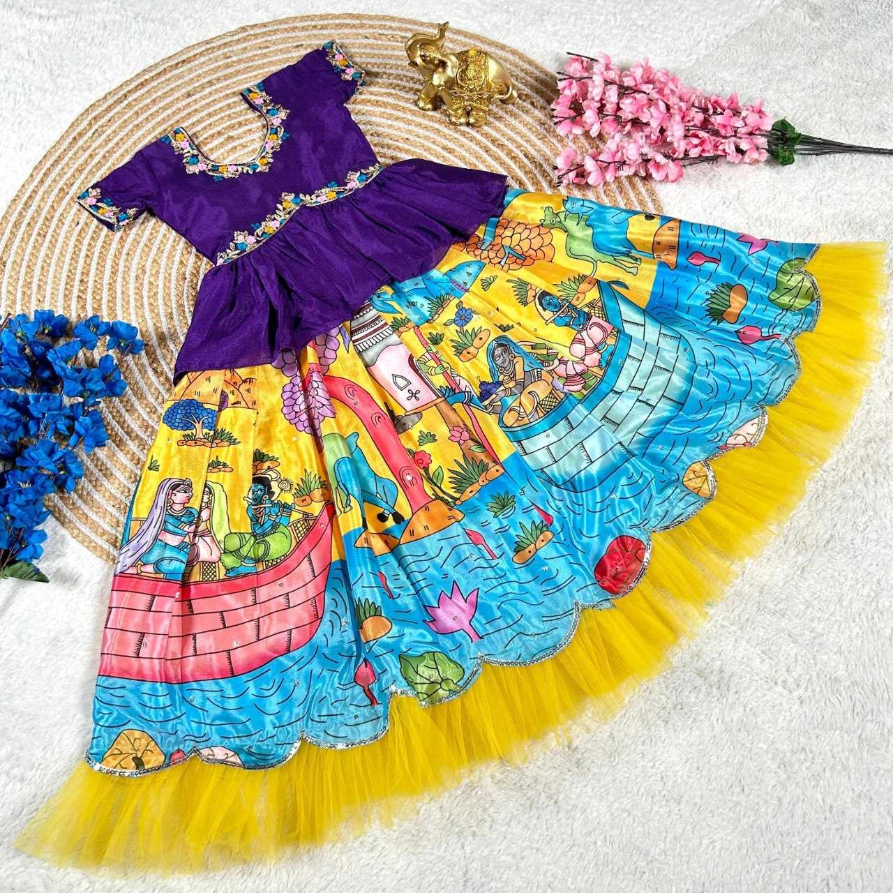 YNF SOFT CHINON KESH109 RRKT91 KIDS WEAR WHOLESALE KIDS GOWNS MANUFACTURER- Kapda Export