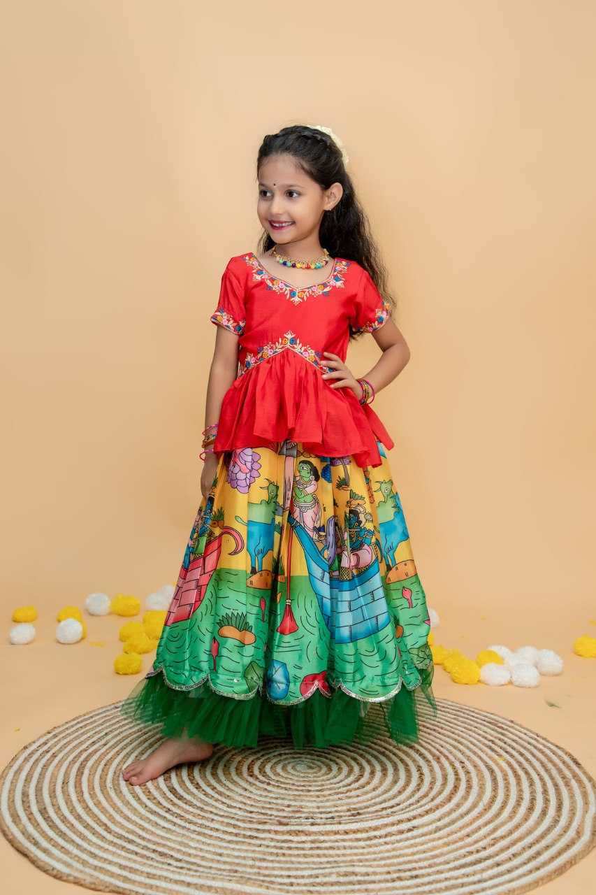 YNF SOFT CHINON KESH109 RRKT91 KIDS WEAR WHOLESALE KIDS GOWNS MANUFACTURER- Kapda Export