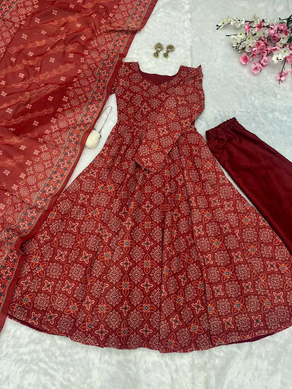 YNF SOFT COTTON KESH154 1140 GOWNS WHOLESALE PRINTED FANCY ANARAKLI GOWNS MANUFACTURER- Kapda Export