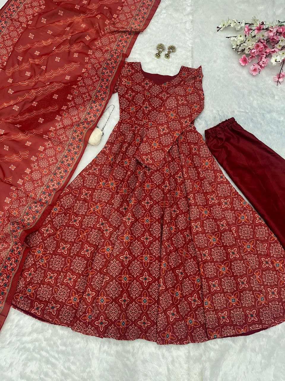 YNF SOFT COTTON KESH154 1140 GOWNS WHOLESALE PRINTED FANCY ANARAKLI GOWNS MANUFACTURER- Kapda Export