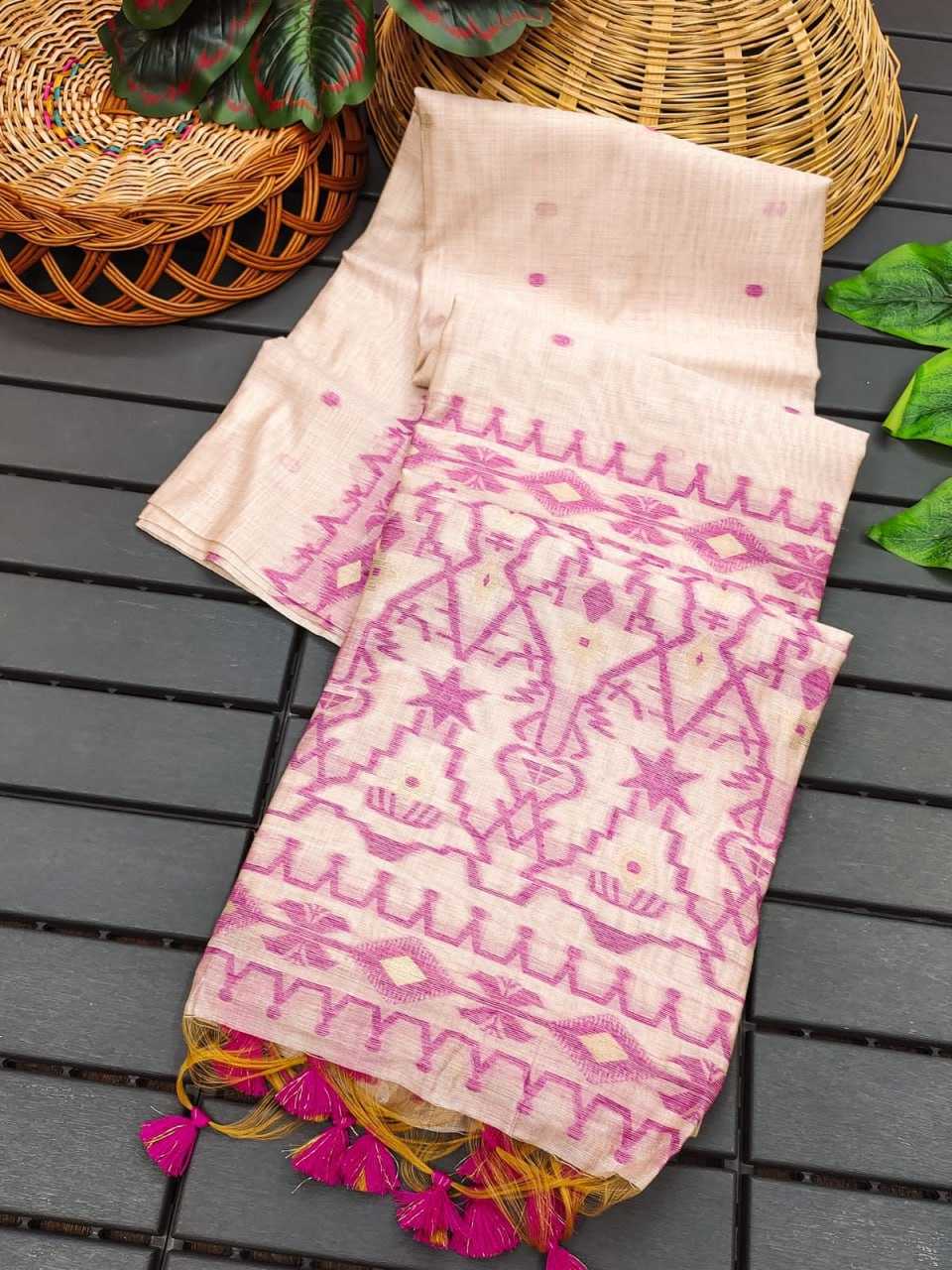 YNF SOFT MUGA SILKKESH171 MUGA COTTON JAMDANI 7 WHOLESALE TRADITIONAL PRINTED LADIES COTTON SAREES MANUFACTURER- Kapda Export