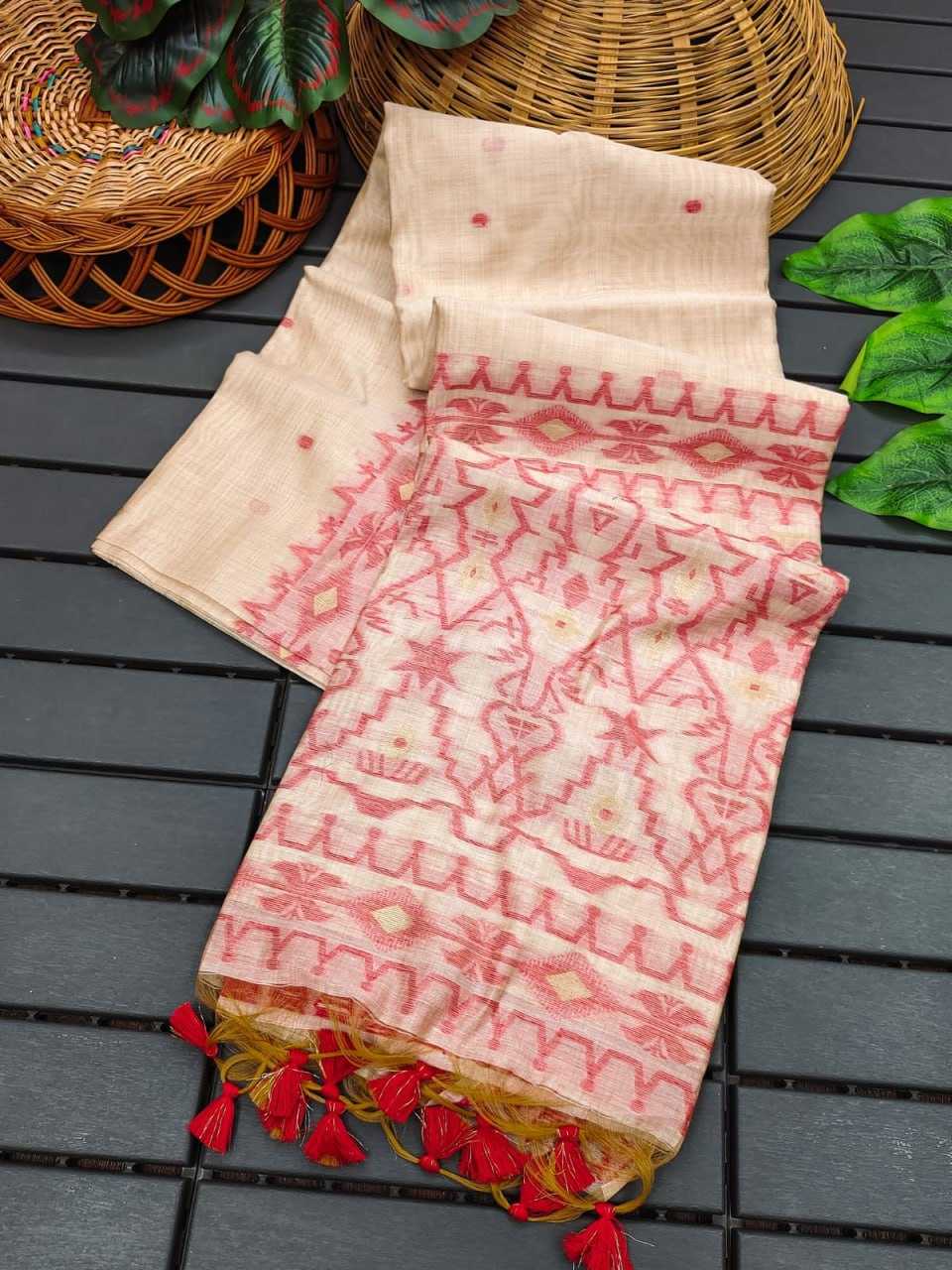 YNF SOFT MUGA SILKKESH171 MUGA COTTON JAMDANI 7 WHOLESALE TRADITIONAL PRINTED LADIES COTTON SAREES MANUFACTURER- Kapda Export