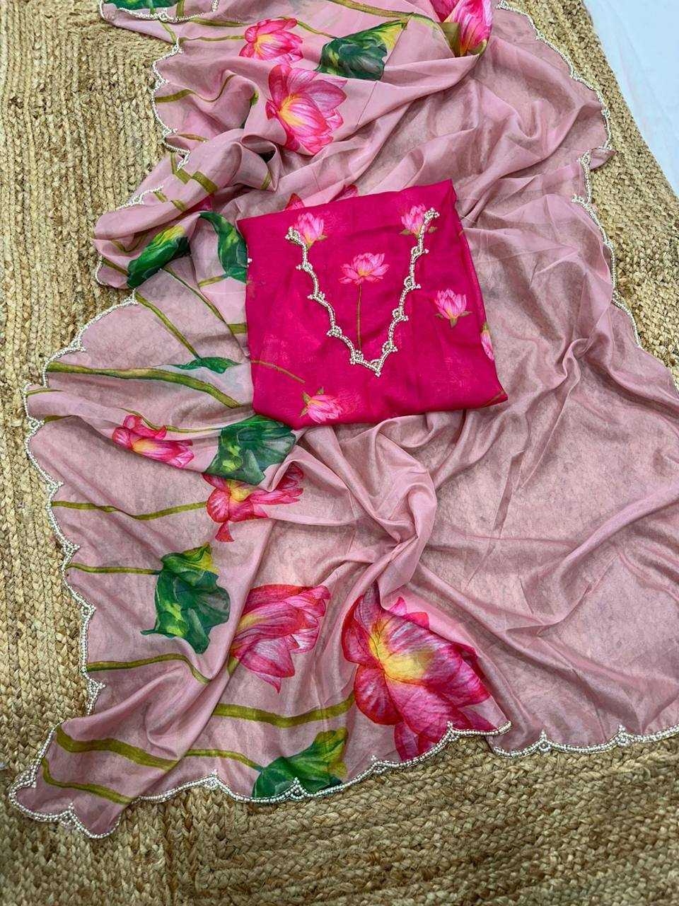 YNF SOFT SILK KESH250 RGF03 SAREES WHOLESALE PRINTED HAND WORK SILK SAREES MANUFACTURER- Kapda Export