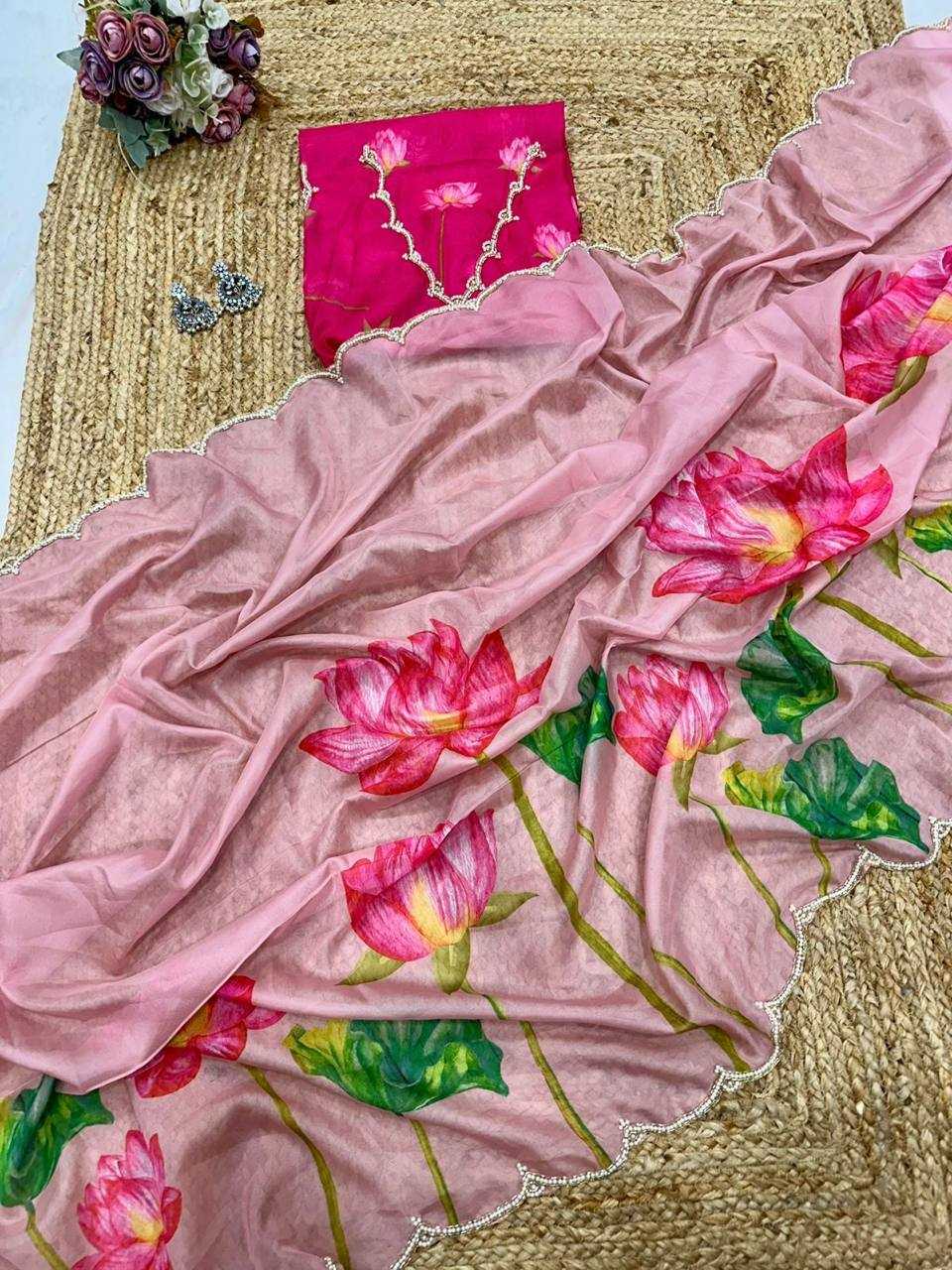 YNF SOFT SILK KESH250 RGF03 SAREES WHOLESALE PRINTED HAND WORK SILK SAREES MANUFACTURER- Kapda Export