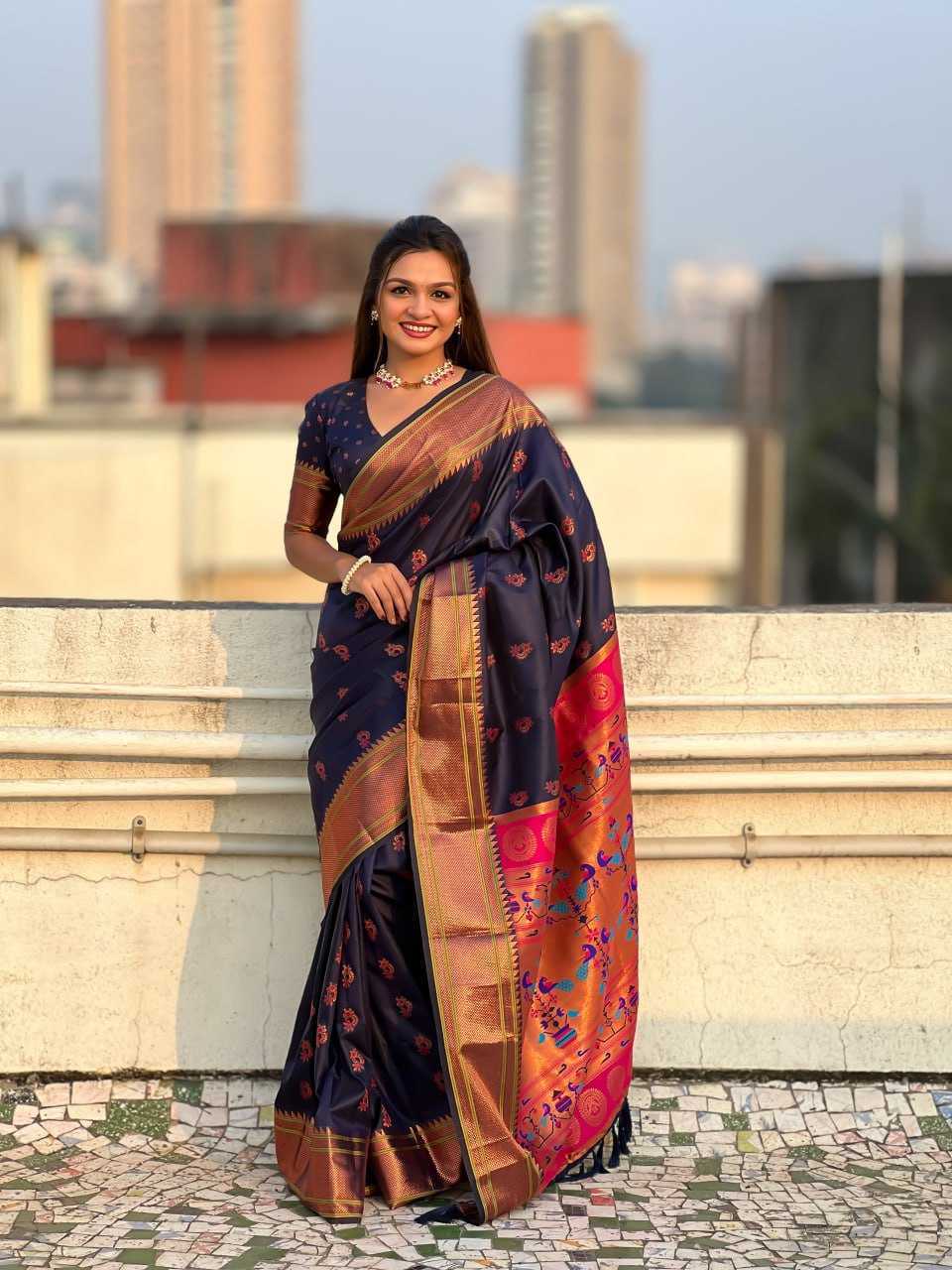 YNF SOFT SILK RIN116 PAITHANI SAREES SILK SAEES WHOLESALE PAITHANI SILK SOFT SILK SAREE FOR WEDDING SAREES MANUFACTURER- Kapda Export