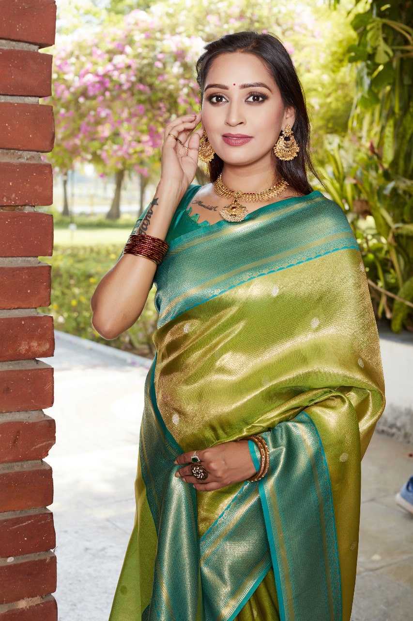 YNF TISSUE SILK RIN144  kokila SAREES WHOLESALE PARTY WEAR TISSUE SILK LACE BORDER SAREES MANUFACTURER- Kapda Export