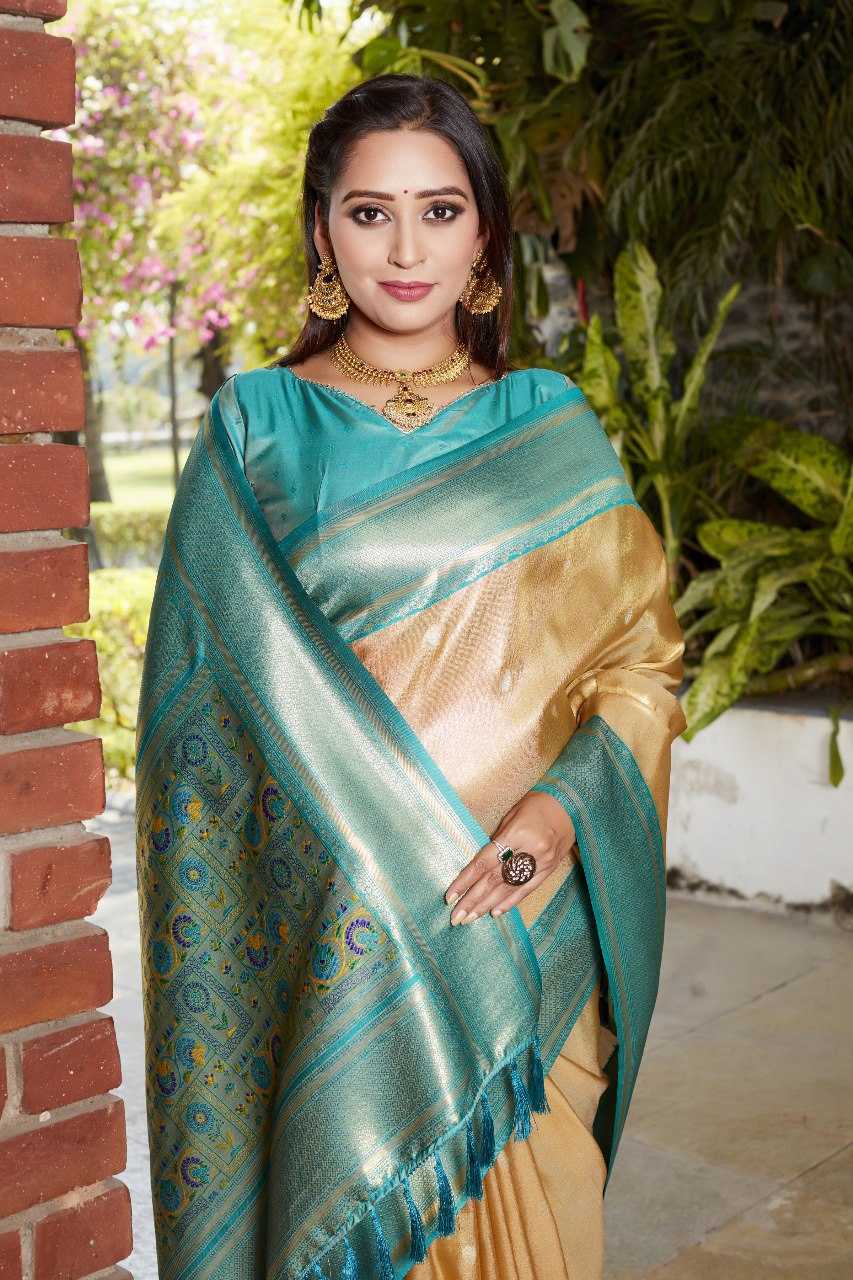 YNF TISSUE SILK RIN144  kokila SAREES WHOLESALE PARTY WEAR TISSUE SILK LACE BORDER SAREES MANUFACTURER- Kapda Export