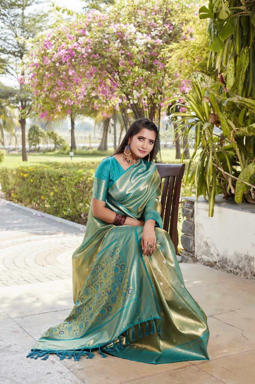 YNF TISSUE SILK RIN144  kokila SAREES WHOLESALE PARTY WEAR TISSUE SILK LACE BORDER SAREES MANUFACTURER- Kapda Export