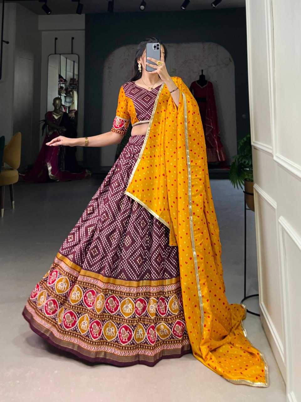 YNF TUSSAR SILK KESH134 1687 LEHENGAS WHOLESALE SILK TRADITIONAL PRINTED LEHENGAS MANUFACTURER- Kapda Export