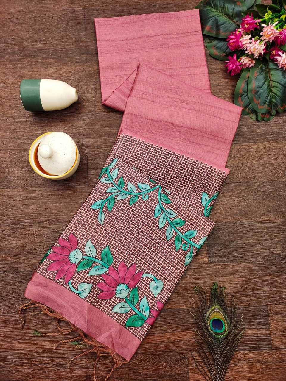 YNF TUSSAR SILK KESH165 RBN31 SAREES WHOLESALE TRADITIONAL EMBROIDERED TUSSAR SILK SAREES MANUFACTURER- Kapda Export