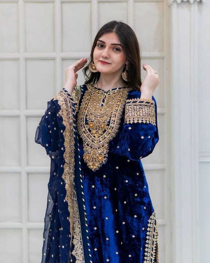 YNF VELVET KESH158 6002 SUITS & DRESSES WHOLESALE EMBROPIDERY VELVET PARTY WEAR LONG KURTI SUITS MANUFACTURE- Kapda Export