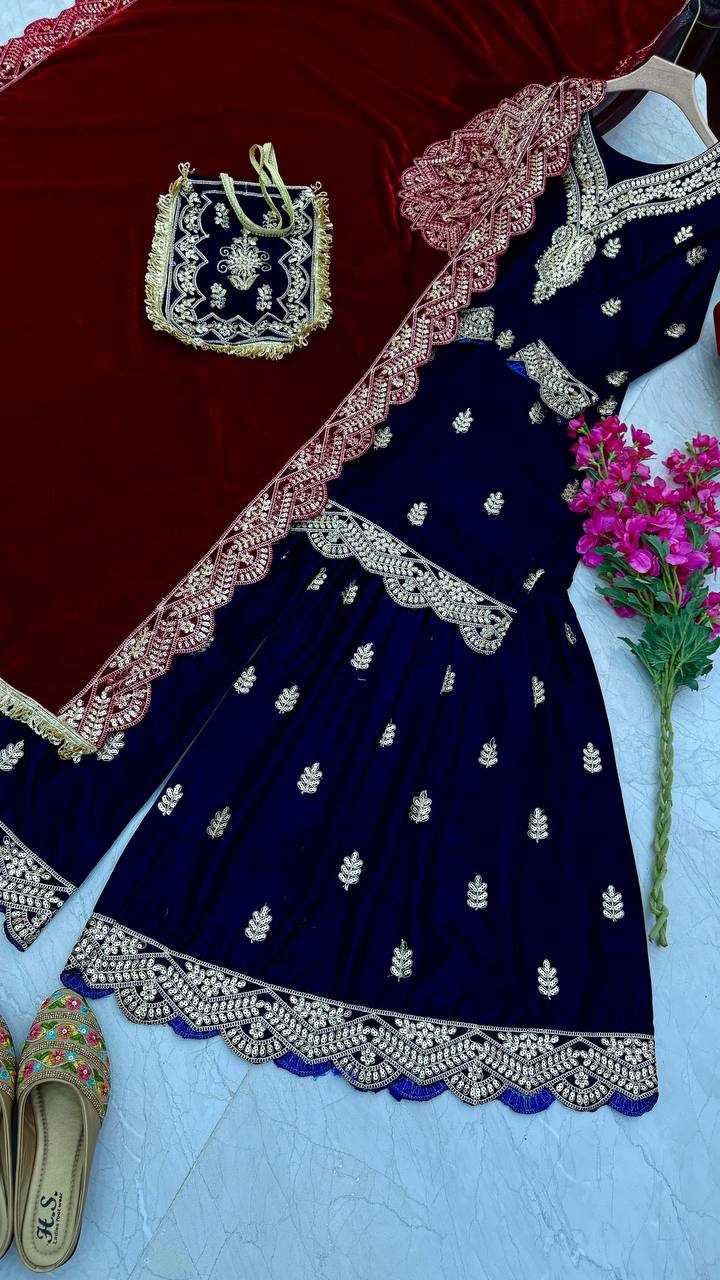 YNF VELVET KESH158 9001 SUITS & DRAESSES WHOLESALE EMBROIDEREY WEDDING SHARARA SALWAR VELVET SUITS MANUFACTURE- Kapda Export