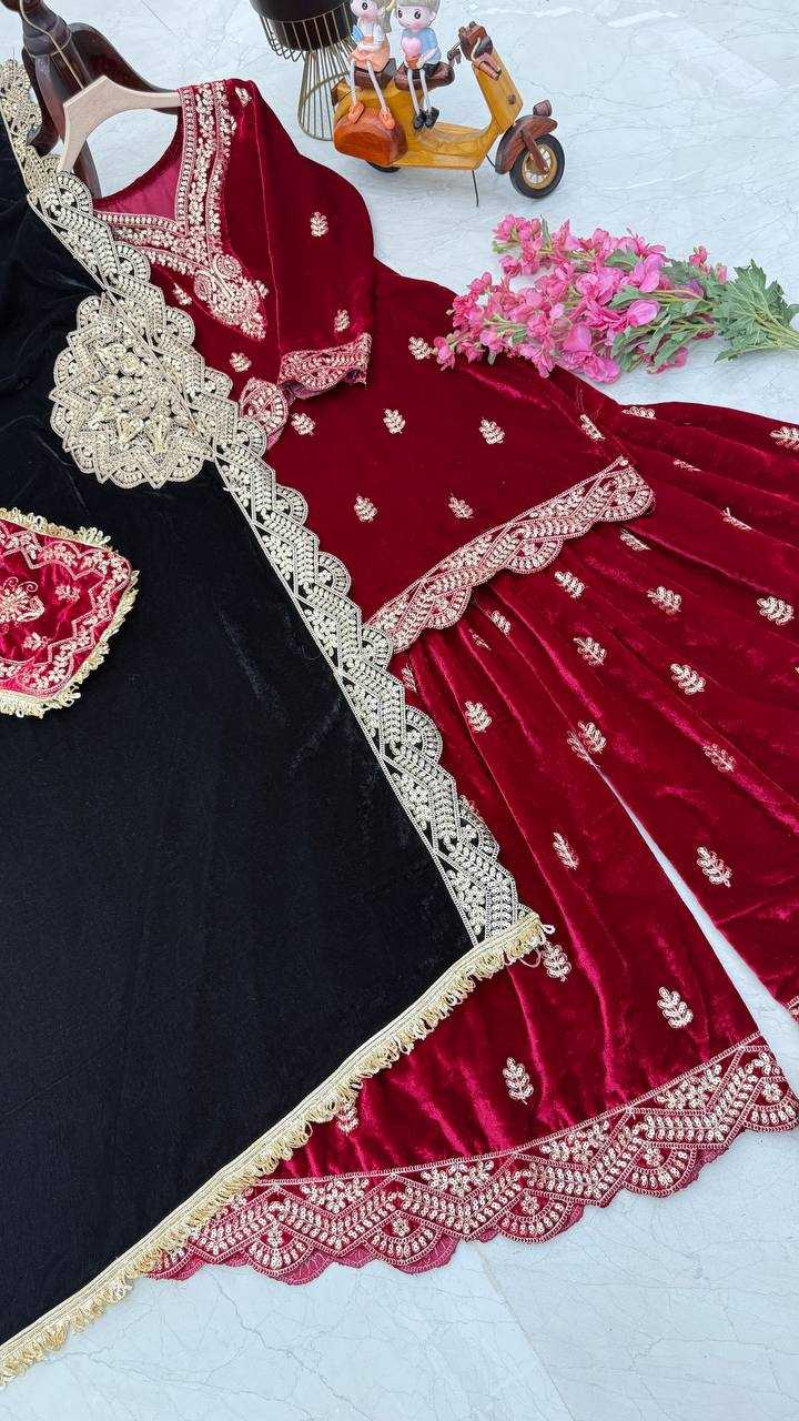 YNF VELVET KESH158 9001 SUITS & DRAESSES WHOLESALE EMBROIDEREY WEDDING SHARARA SALWAR VELVET SUITS MANUFACTURE- Kapda Export