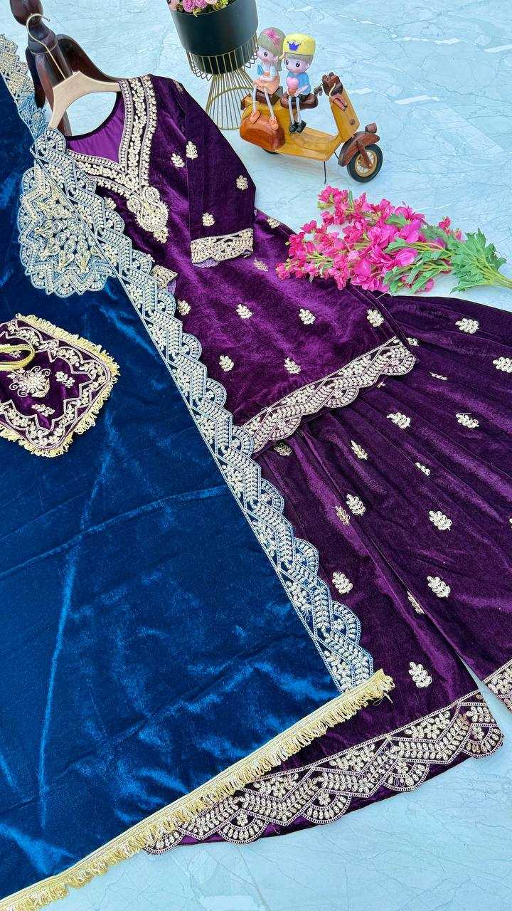 YNF VELVET KESH158 9001 SUITS & DRAESSES WHOLESALE EMBROIDEREY WEDDING SHARARA SALWAR VELVET SUITS MANUFACTURE- Kapda Export