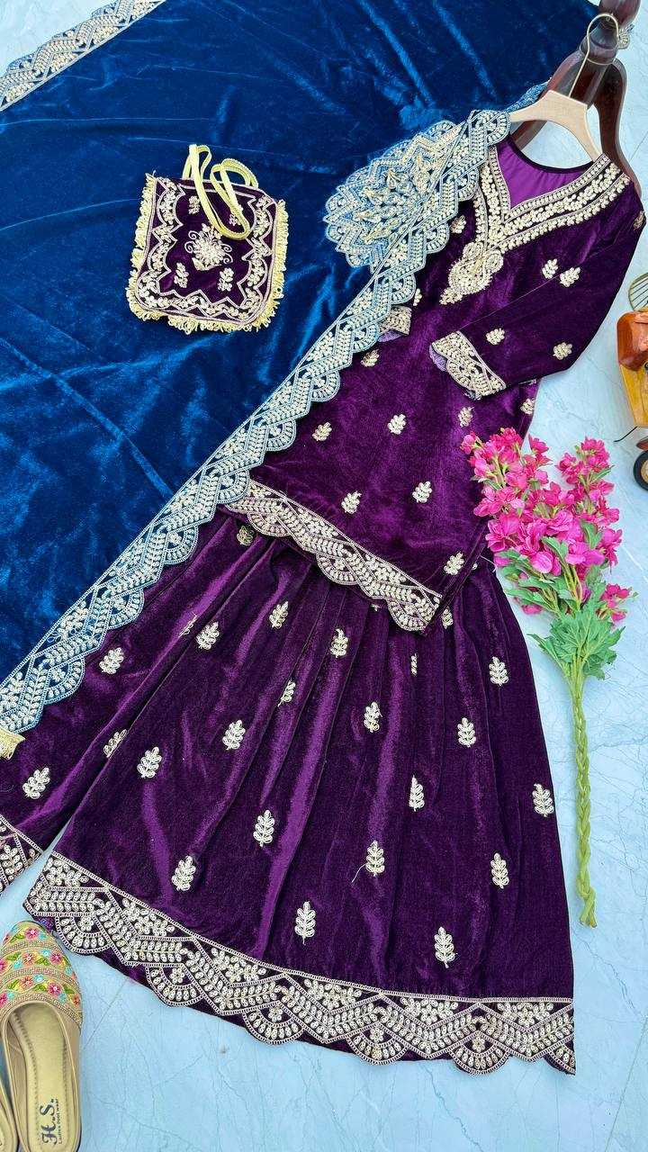 YNF VELVET KESH158 9001 SUITS & DRAESSES WHOLESALE EMBROIDEREY WEDDING SHARARA SALWAR VELVET SUITS MANUFACTURE- Kapda Export