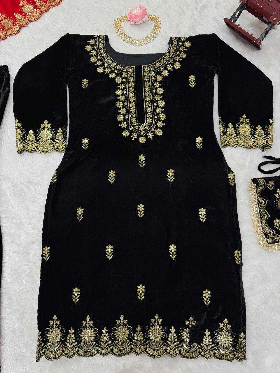 YNF VELVET RIN169 5778 SUITS & DRESSES WHOLESALE EMBROIDEREY WEDDING SHARARA SALWAR VELVET SUITS MANUFACTURE- Kapda Export