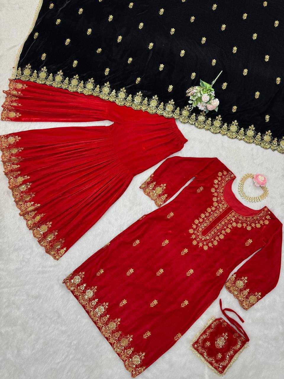 YNF VELVET RIN169 5778 SUITS & DRESSES WHOLESALE EMBROIDEREY WEDDING SHARARA SALWAR VELVET SUITS MANUFACTURE- Kapda Export