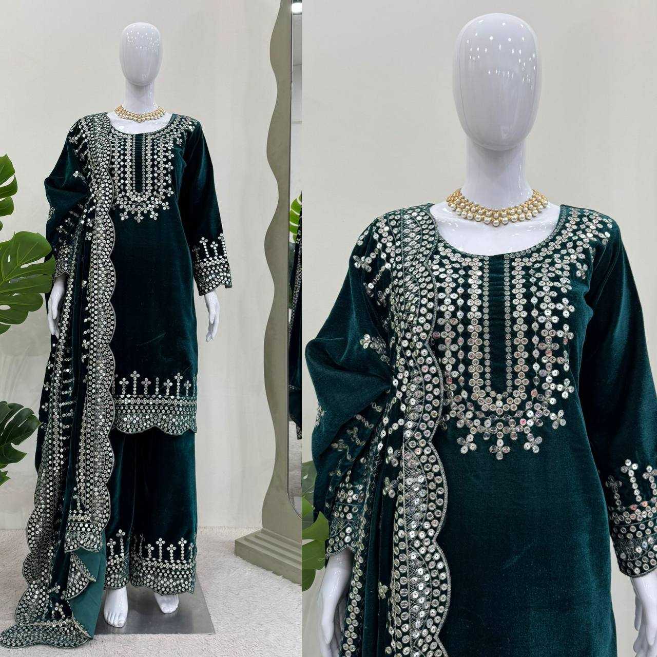 YNF VELVET RIN169 5793 SUITS & DRESSES WHOLESALE EMBROIDERY VELVET PARTY WEAR PAKISTANI MANUFACTURE- Kapda Export