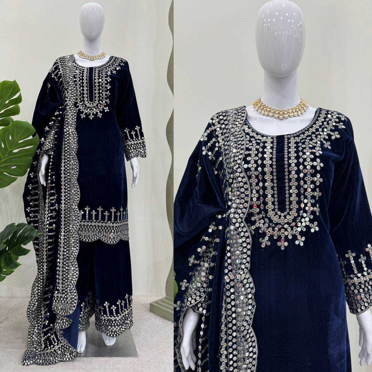 YNF VELVET RIN169 5793 SUITS & DRESSES WHOLESALE EMBROIDERY VELVET PARTY WEAR PAKISTANI MANUFACTURE- Kapda Export