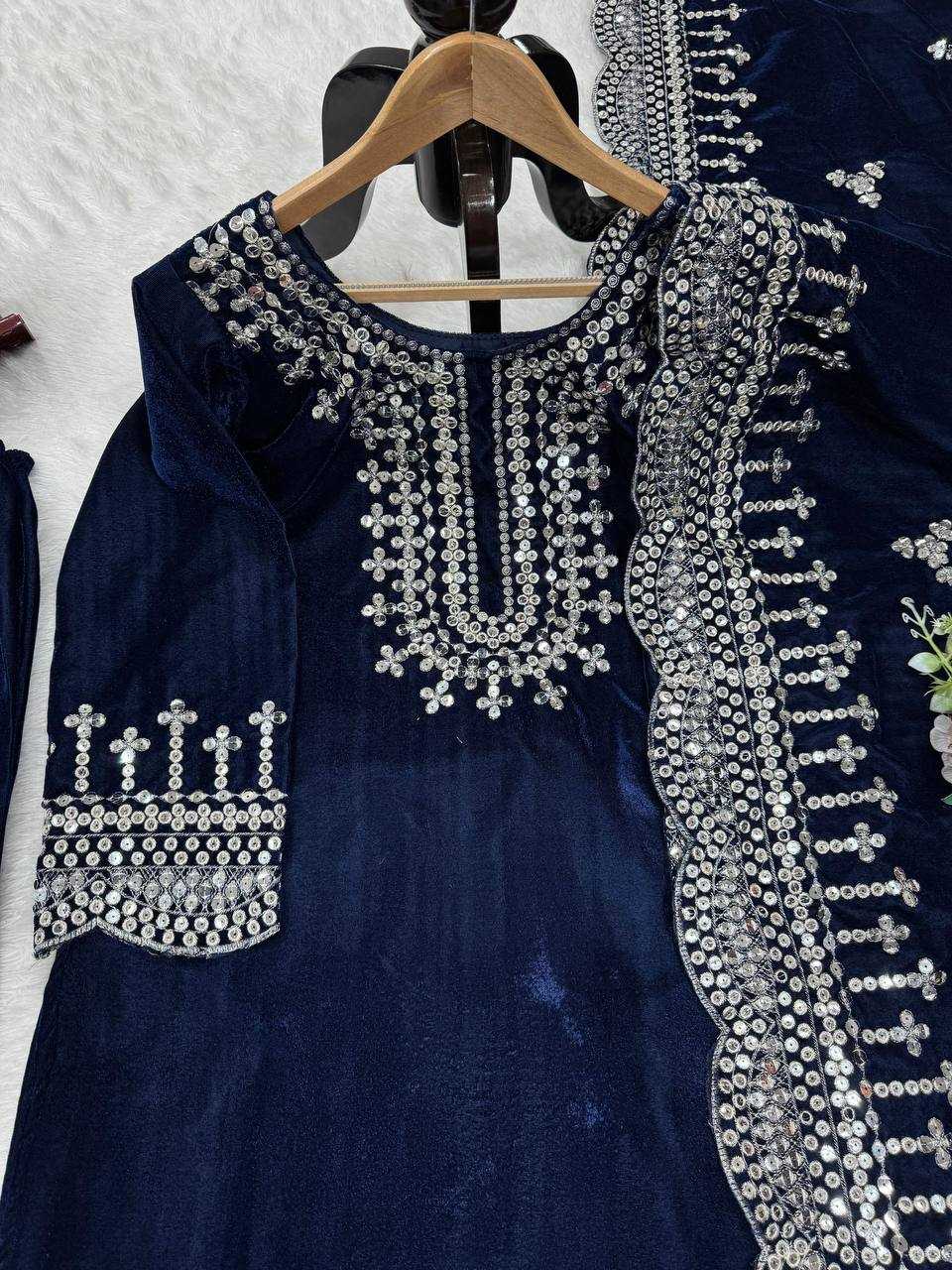 YNF VELVET RIN169 5793 SUITS & DRESSES WHOLESALE EMBROIDERY VELVET PARTY WEAR PAKISTANI MANUFACTURE- Kapda Export