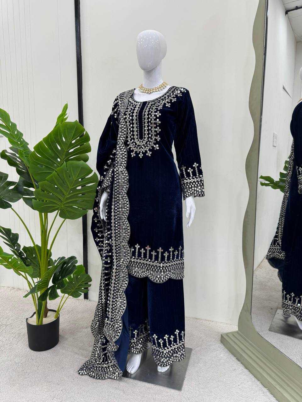 YNF VELVET RIN169 5793 SUITS & DRESSES WHOLESALE EMBROIDERY VELVET PARTY WEAR PAKISTANI MANUFACTURE- Kapda Export