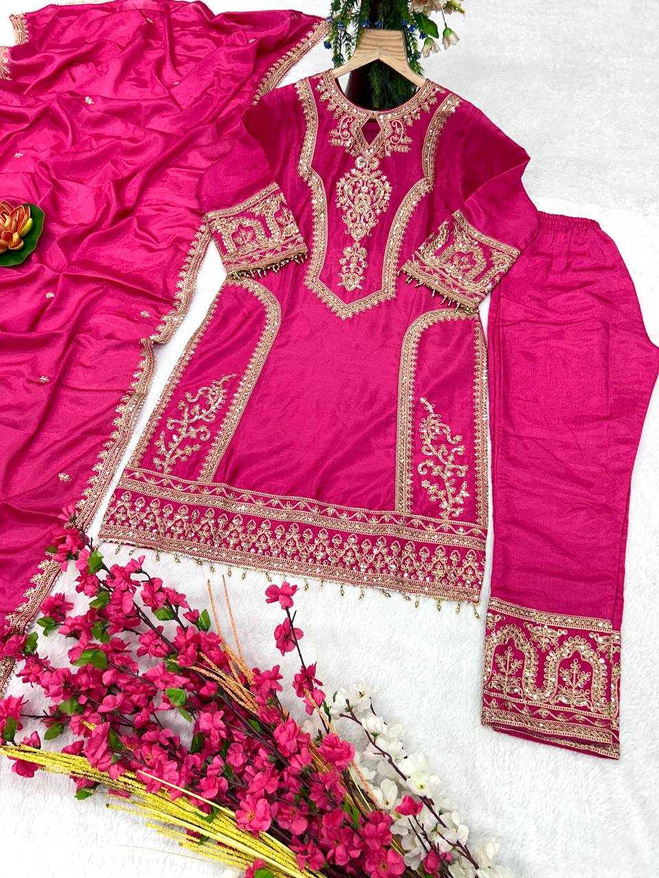 YNF CHINON SILK KESH399 3106 SUITS & DRESSES WHOLESALE SILK  EMBROIDERY DESIGNER SUITS MANUFACTURER- Kapda Export