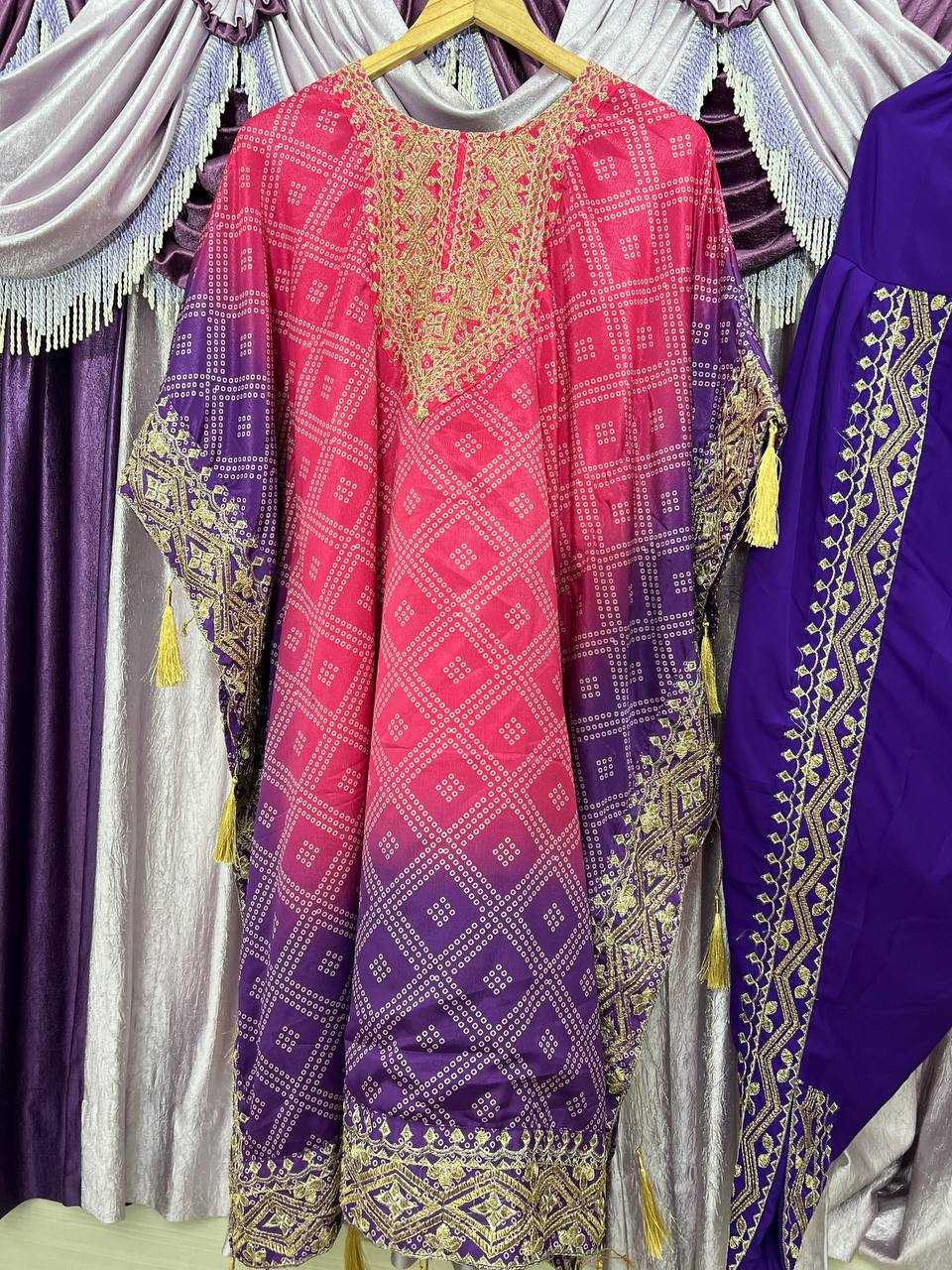 YNF CHINON SILK KESH399 3129 KURTI WHOLESALE SILK EMBROIDERED KAFTAN KURTI WITH DHOTI MANUFACTURER- Kapda Export