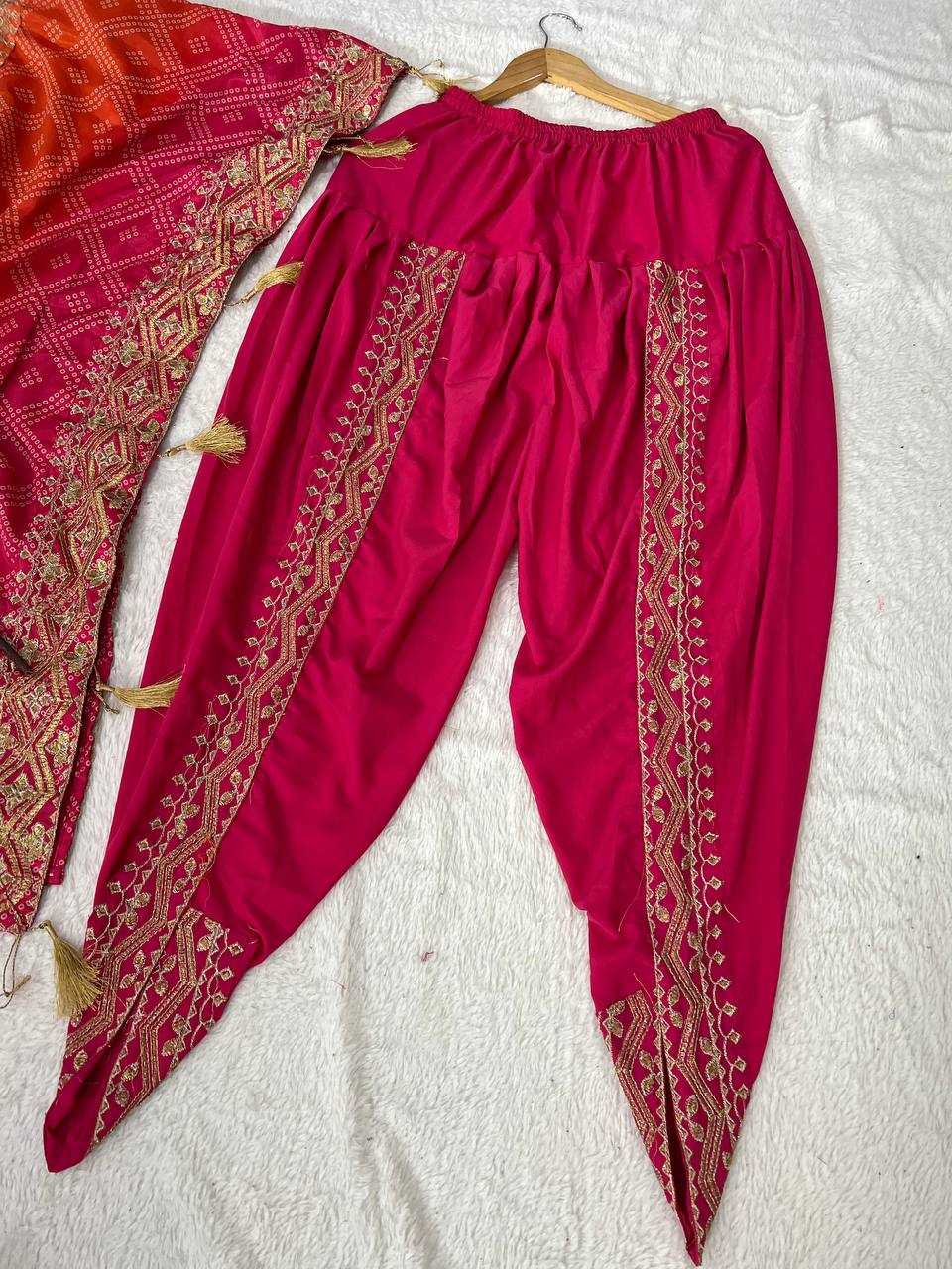 YNF CHINON SILK KESH399 3129 KURTI WHOLESALE SILK EMBROIDERED KAFTAN KURTI WITH DHOTI MANUFACTURER- Kapda Export