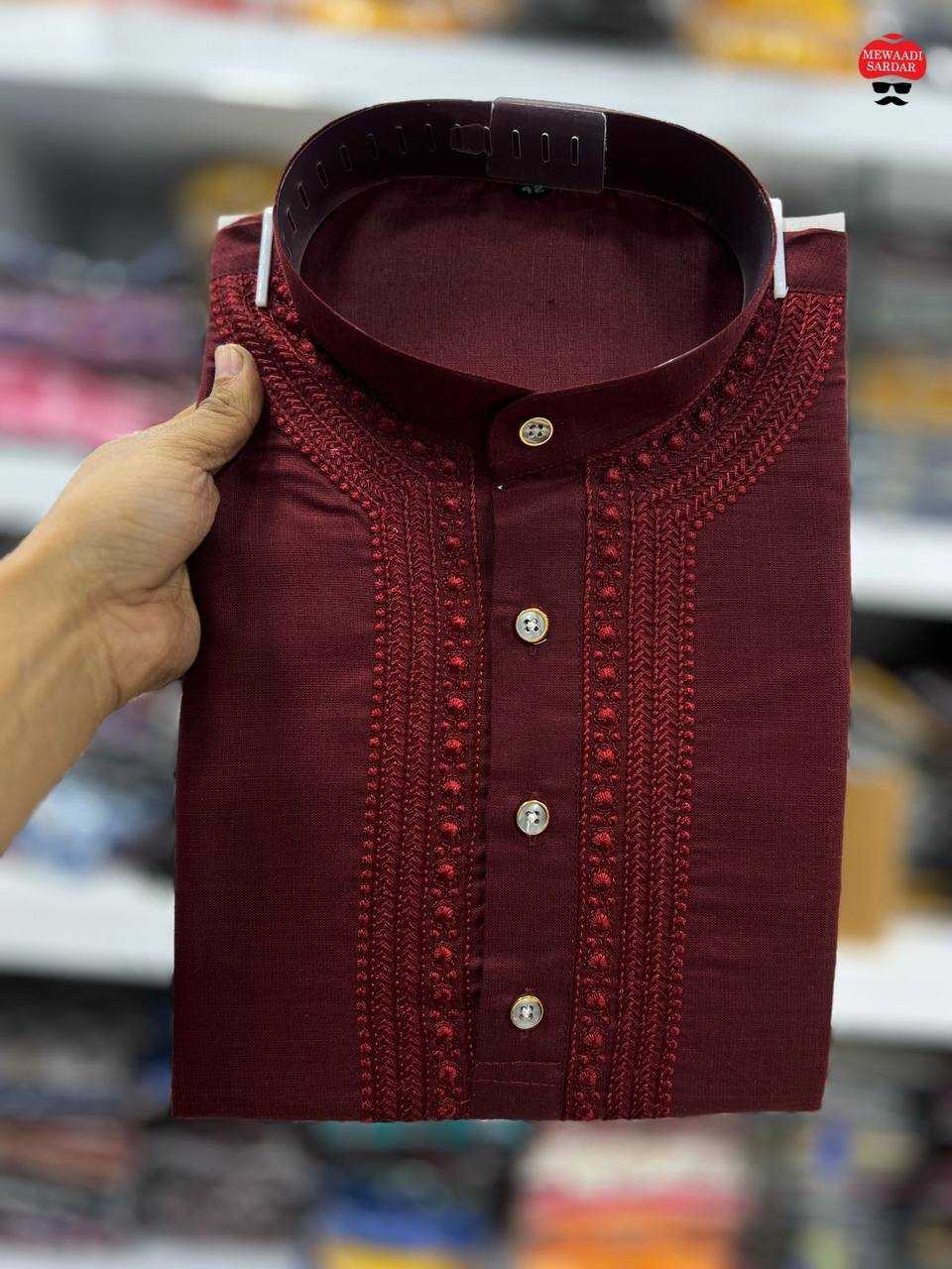 YNF COTTON RIN125 Royal Kurta MENS WEAR WHOLESALE KURTA EMBROIDERED MENS MANUFACTURER- Kapda Export