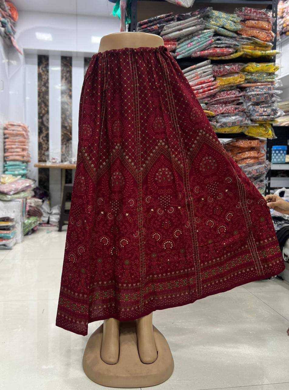 YNF HEAVY RAYON  RIN125 Flared Skirt LEHENGAS WHOLESALE SIMPLE PRINTED CIRCULAR LEHENGAS MANUFACTURER- Kapda Export