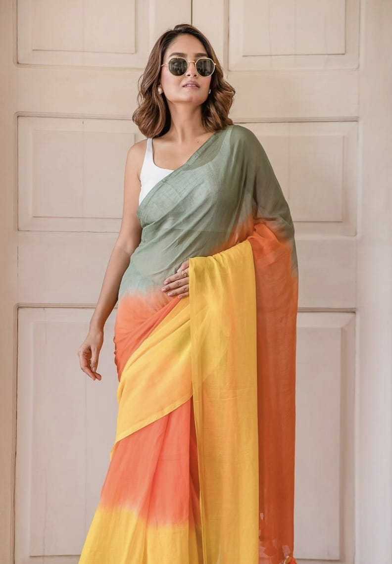 YNF LINEN KESH223 515 SAREE WHOLESALE LINEN PRINTED PLAIN SAREE MANUFACTURER- Kapda Export