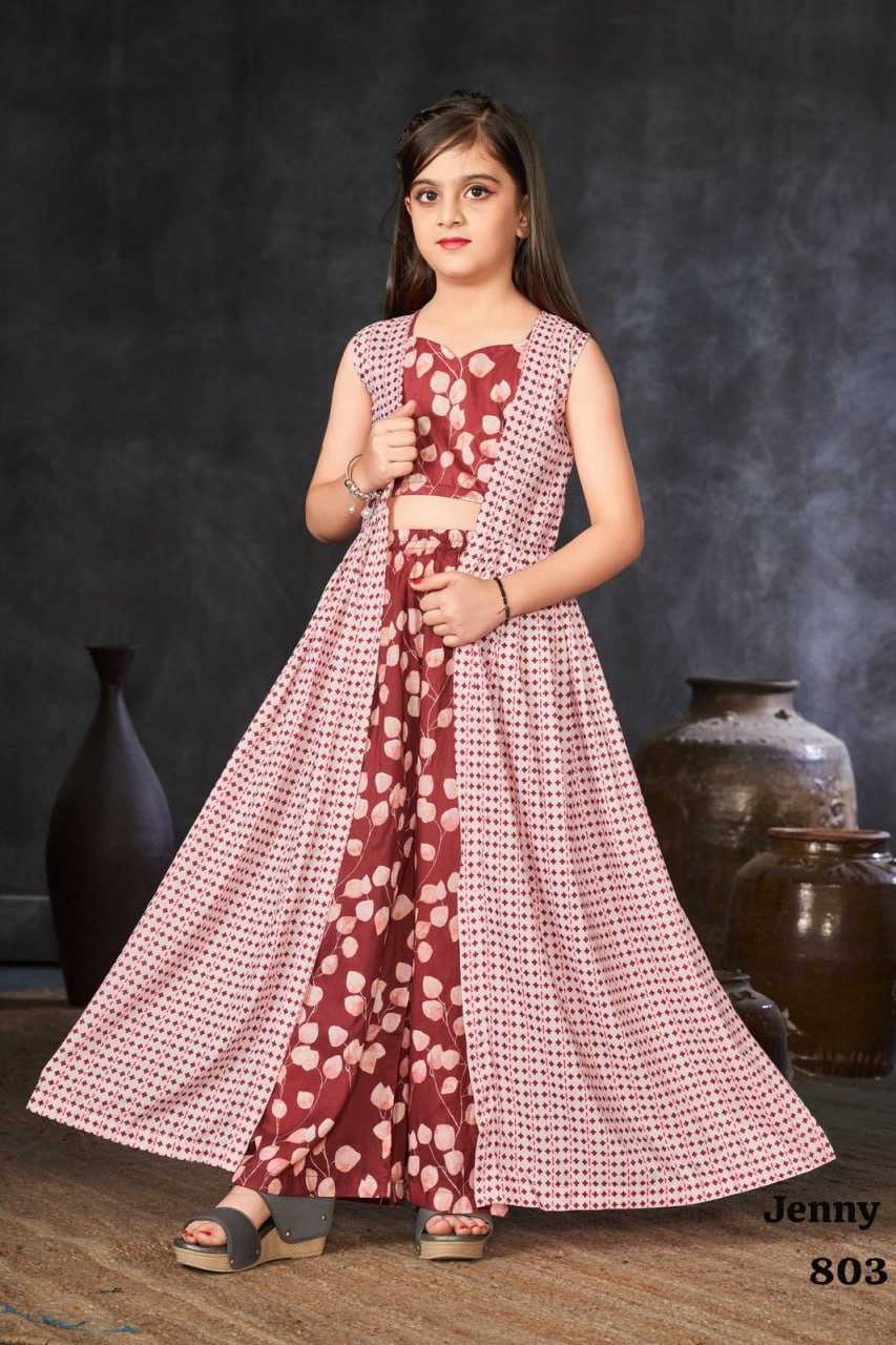 YNF MASLIN SILK RIN131 801 KIDS WEAR WHOLESALE SILK INDO WESTERN PARTY WEAR ETHNIC MANUFACTURER- Kapda Export