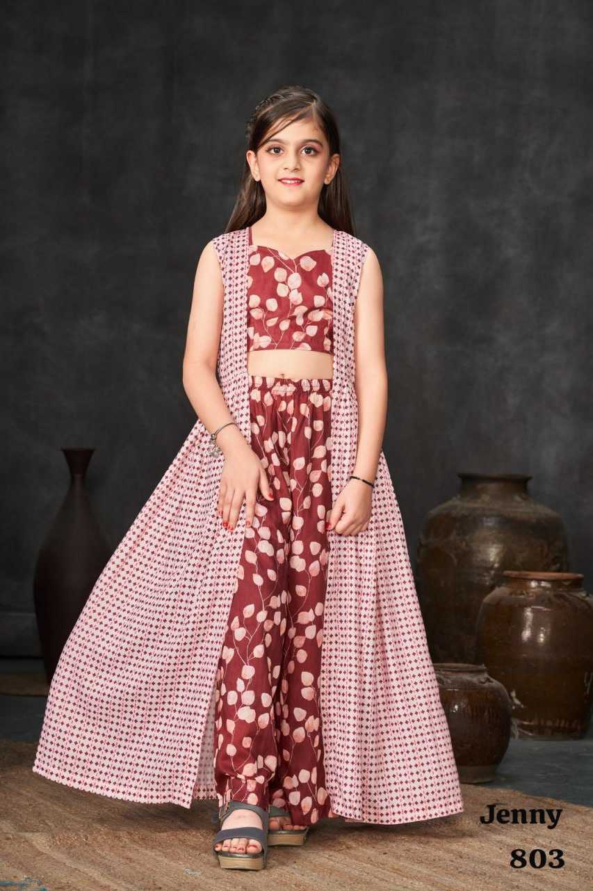 YNF MASLIN SILK RIN131 801 KIDS WEAR WHOLESALE SILK INDO WESTERN PARTY WEAR ETHNIC MANUFACTURER- Kapda Export