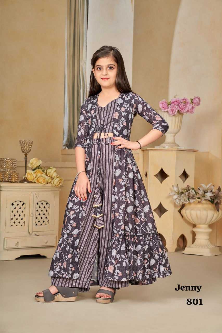 YNF MASLIN SILK RIN131 801 KIDS WEAR WHOLESALE SILK INDO WESTERN PARTY WEAR ETHNIC MANUFACTURER- Kapda Export