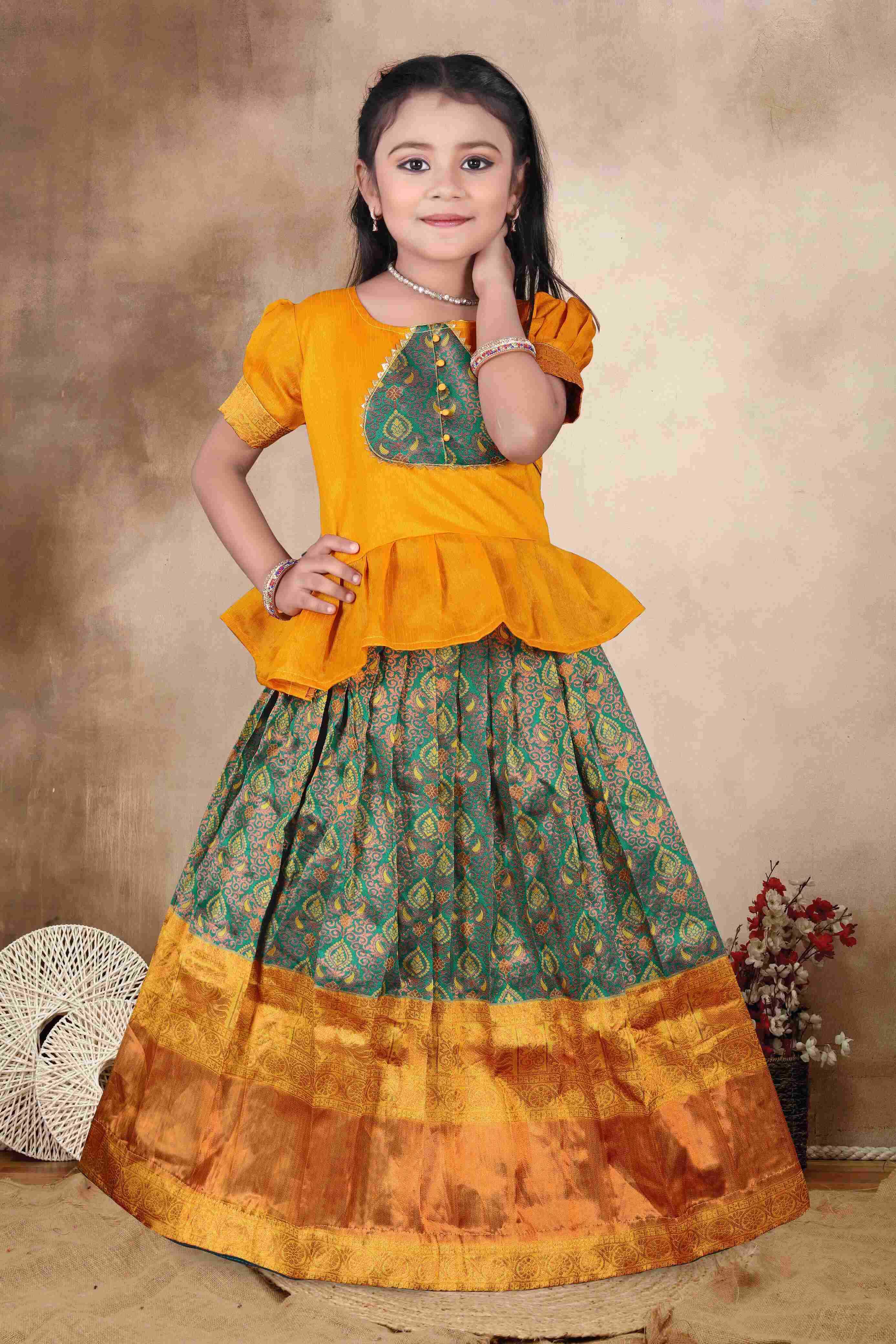 YNF PAITHANI SILKRIN115 REF01KIDS WEAR  WHOLESALE KIDS KIDS CHOLI BABY GIRL LEHENGA MANUFACTURER- Kapda Export